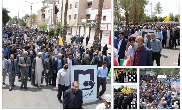 حضور باشکوه دانشگاهیان دانشگاه سیستان و بلوچستان در راهپیمایی روز قدس