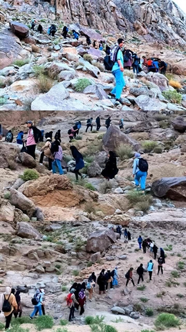 کوهنوردی و صعود دانشجویان دختر به کوههای منزلاب