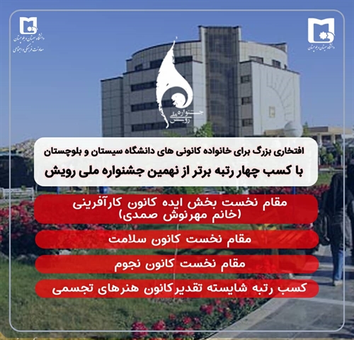 افتخار آفرینی کانون‌های فرهنگی، هنری و اجتماعی دانشگاه سیستان و بلوچستان