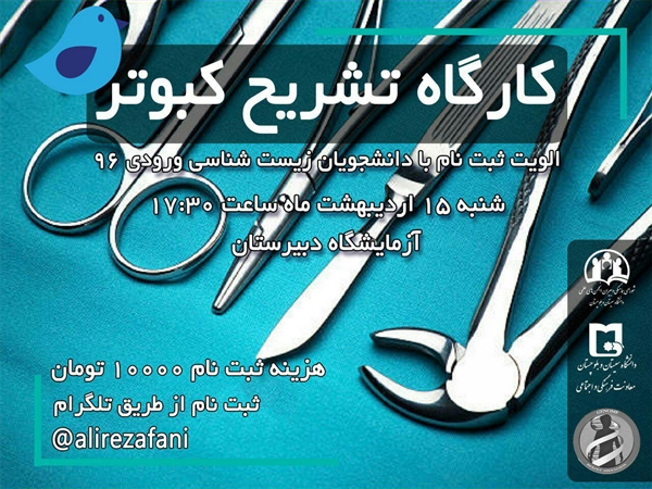 کارگاه تشریح کبوتر